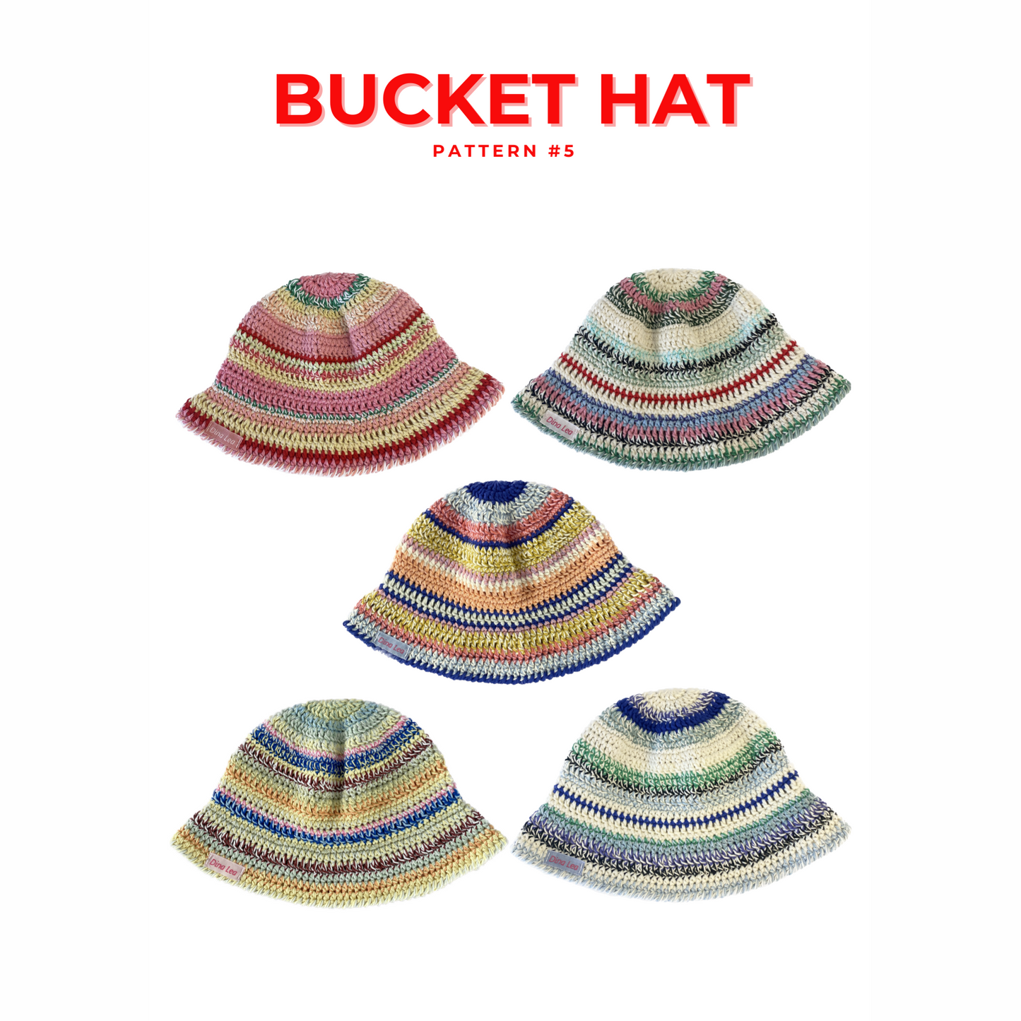 Bundle - 6 bucket hat patterns
