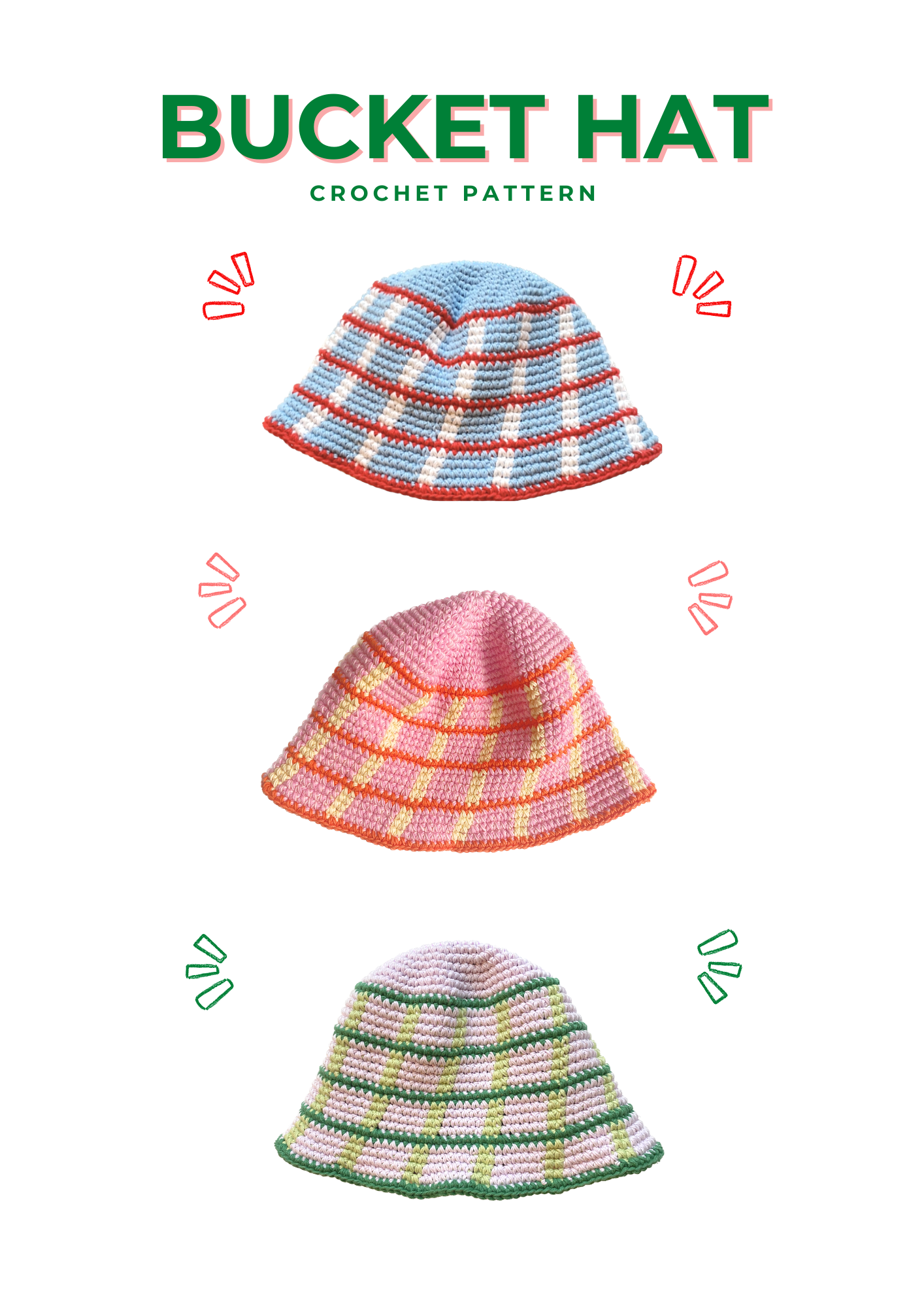 Bundle - 6 bucket hat patterns