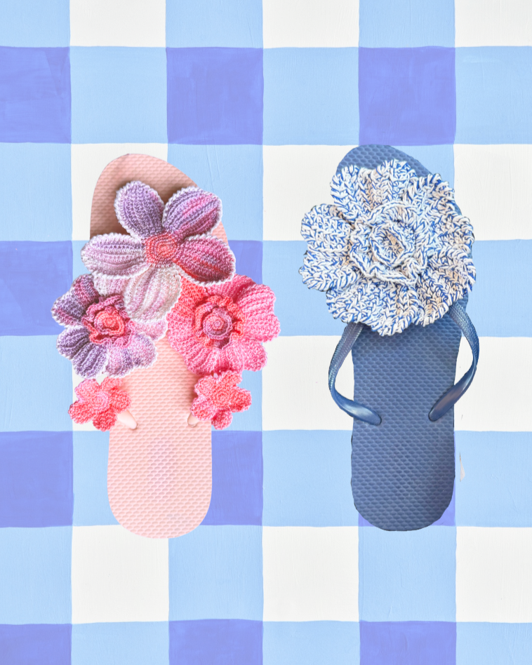 Flipflop flowers 3in1 crochet pattern