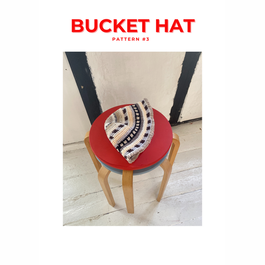 Bucket hat with graphic design crochet pattern