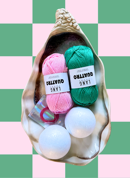 Checkered ornament - crochet kit (4 color options)