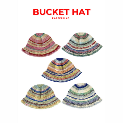 6in1 ALL bucket hat crochet patterns - pattern bundle