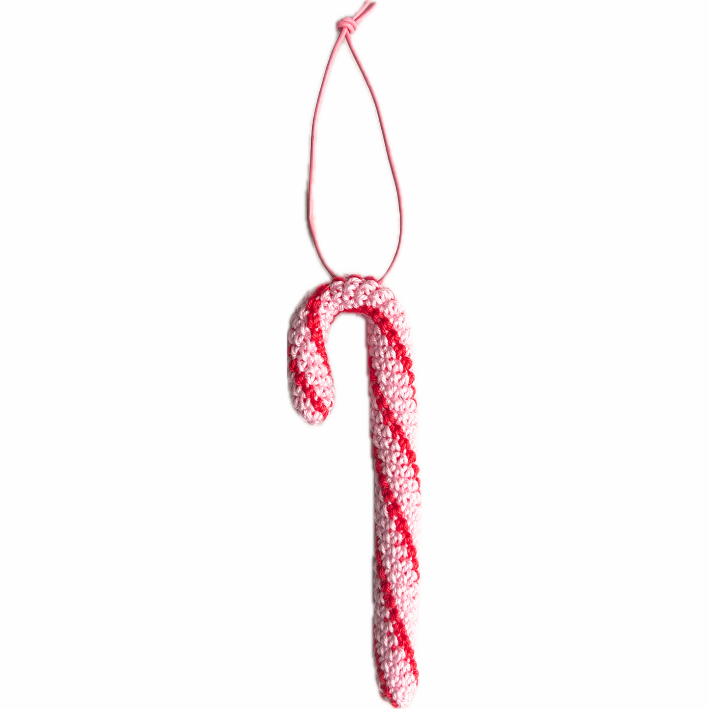 Red and pink thin striped candy cane