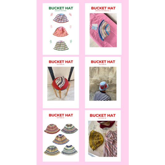 6in1 ALL bucket hat crochet patterns - pattern bundle