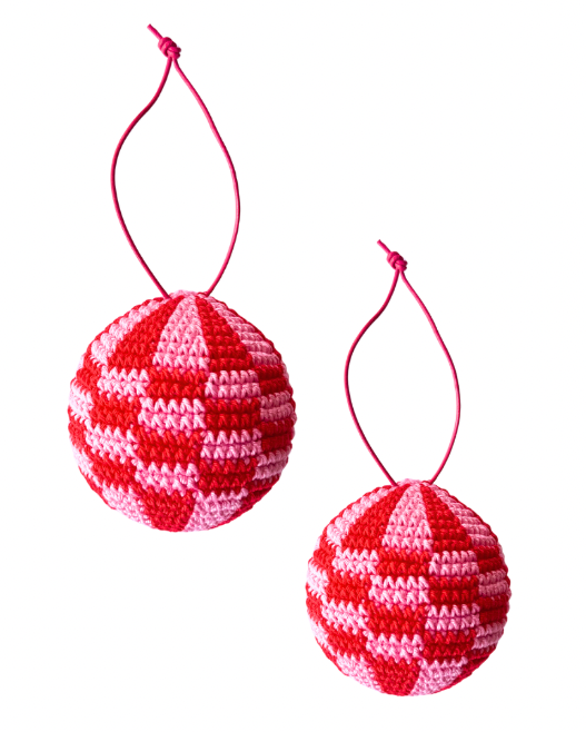 Checkered ornament - crochet kit (4 color options)