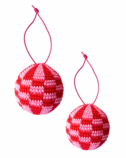 Checkered ornament - crochet kit (4 color options)