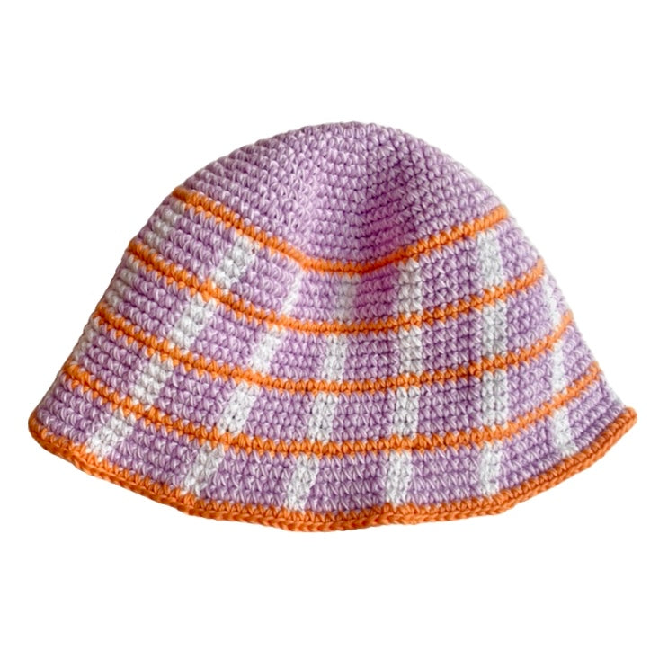 Checkered bucket hat crochet pattern